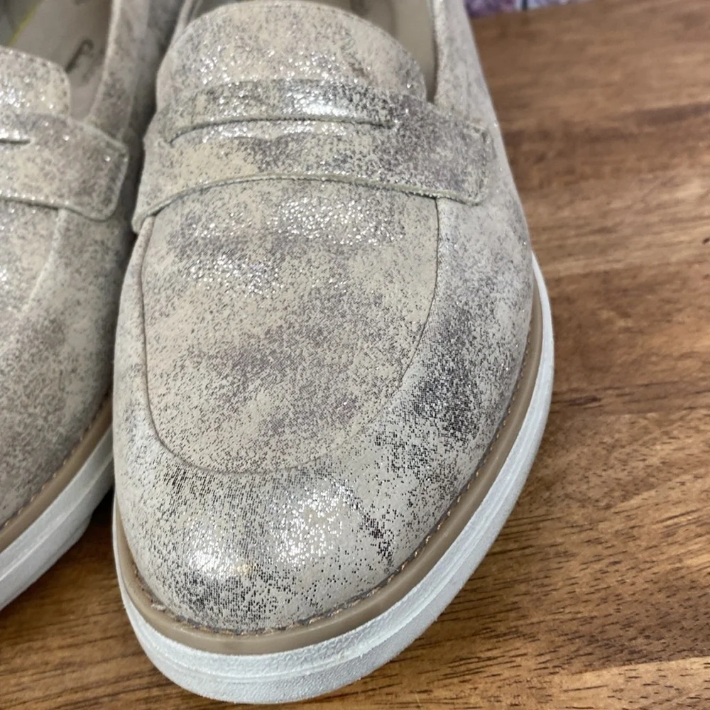 Clarks Womens Sharon Ranch Gold Metallic Platform Slip On Comfort Loafers Sz 8.5 - Picture 8 of 15